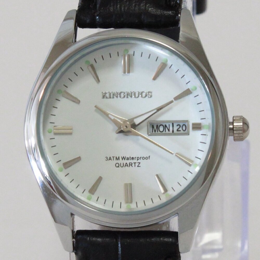 Women's Contemporary Dress Watch Silver With Black Strap 28mm - Picture 9 of 10